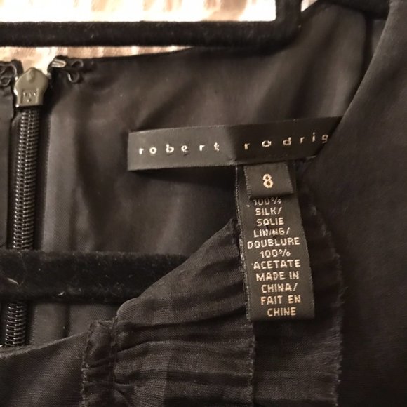 Robert Rodriguez Black silk crepe mini shift dress Size US 8 - Picture 3 of 3